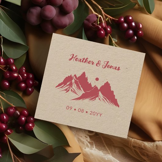 Wedding Cherished Rustic Mountains Landscape  Rubberstempel