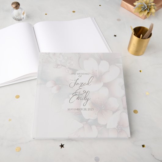 Wedding Cherry Blossom Guest Book Gastenboek (Voorkant open)