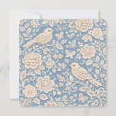 Wedding Chinoiserie Bird and Flower Pattern Kaart (Achterkant)