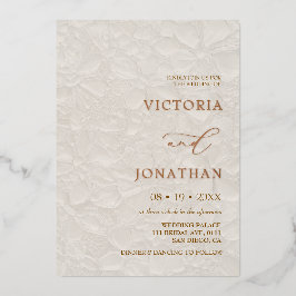 Wedding Classic Cream Ivoor Folie Uitnodiging