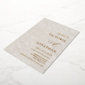 Wedding Classic Cream Ivoor Folie Uitnodiging (Gedraaid)