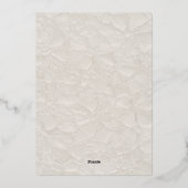 Wedding Classic Cream Ivoor Folie Uitnodiging (Achterkant)