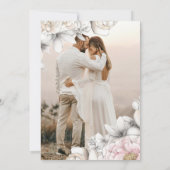 Wedding | Classic Modern Ivory and Blush Floral  Kaart (Achterkant)