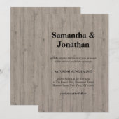 Wedding Classic Rustic Wood Plank Style Kaart (Voorkant / Achterkant)
