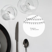 Wedding Coaster with String Lights Ronde Kartonnen Onderzetter