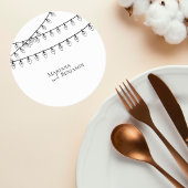 Wedding Coaster with String Lights Ronde Kartonnen Onderzetter