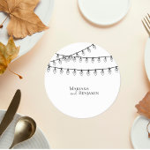 Wedding Coaster with String Lights Ronde Kartonnen Onderzetter