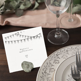Wedding Cocktail Napkin with String Lights Servet