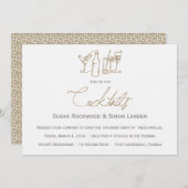 Wedding Cocktail-uitnodigingen | Bruin Kaart (Voorkant / Achterkant)