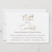 Wedding Cocktail-uitnodigingen | Bruin Kaart (Voorkant)