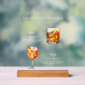 Wedding Cocktails Signature Drinken Acryl Bord (Neutraal)