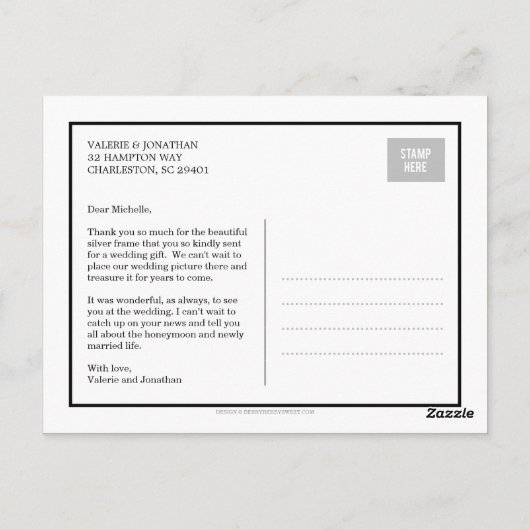 Wedding Collage Dank u Briefkaart (Achterkant)