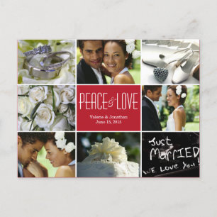 Wedding Collage Holiday Photo Card Postcard Feestdagenkaart