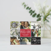 Wedding Collage Holiday Photo Card Postcard Feestdagenkaart (Staand voorkant)