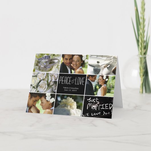 Wedding Collage Vakantie Fotokaart Feestdagen Kaart (Voorkant)
