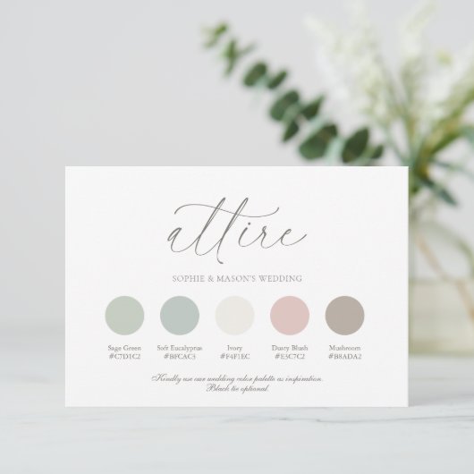 Wedding Color Palette Guide Kaart (Staand voorkant)