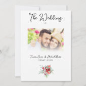 Wedding Colorful Red Shades Flowers Bouquet Kaart (Voorkant)