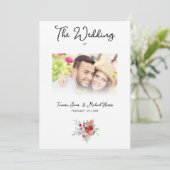 Wedding Colorful Red Shades Flowers Bouquet Kaart (Staand voorkant)