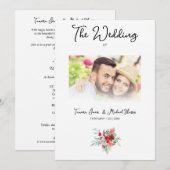 Wedding Colorful Red Shades Flowers Bouquet Kaart (Voorkant / Achterkant)