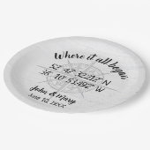 Wedding Compass GPS coördinaten Papieren Bordje (Gekanteld)