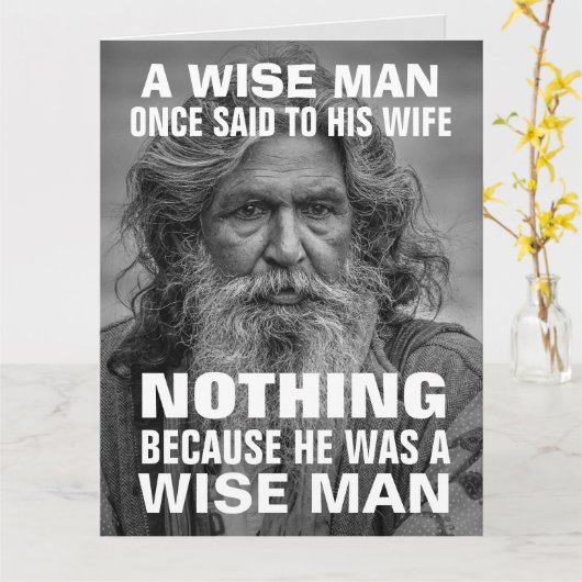 WEDDING CONGRATULALATIONS FUNNY WISE MAN HUGE KAAR KAART (Gele Bloem)
