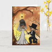 Wedding Congratulations for  Halloween Wedding Kaart (Gele Bloem)