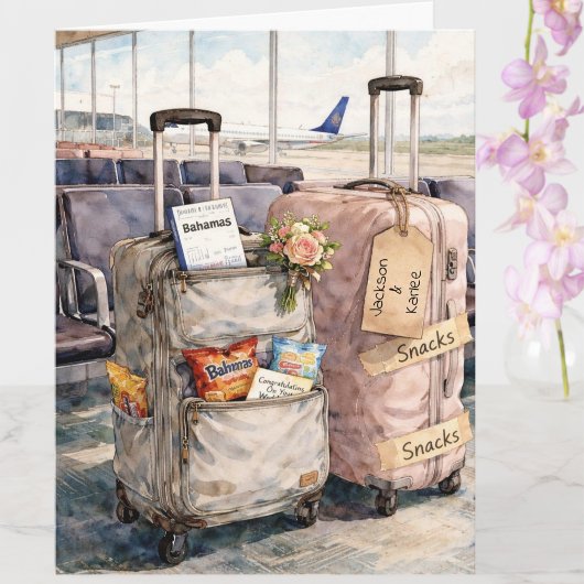Wedding Congratulations Honeymoon Trip Snacks Card Kaart