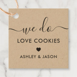 Wedding Cookie Favor, we houden van koekjes Bedankjes Labels