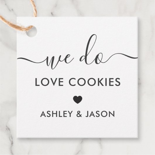 Wedding Cookie Favor, we houden van koekjes Bedankjes Labels (Voorkant)