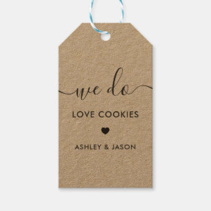 Wedding Cookie Favor, we houden van koekjes Cadeaulabel