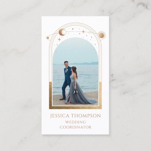 Wedding Coordinator Foto White Gold Celestial Visitekaartje (Voorkant)