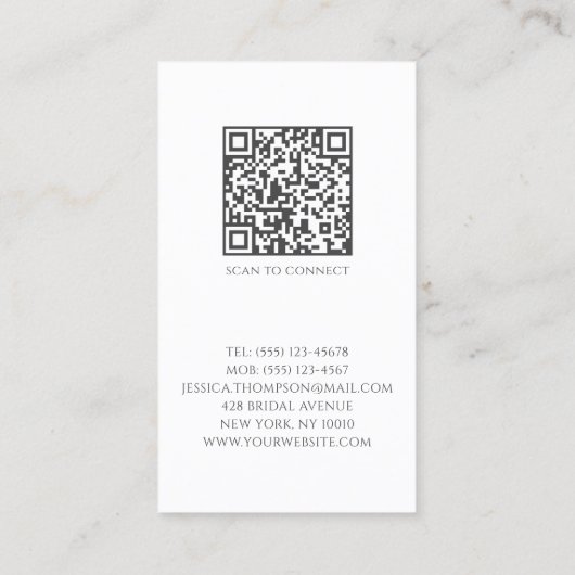 Wedding Coordinator Foto White Silver Celestial Visitekaartje (Achterkant)