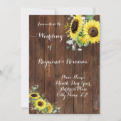 Wedding Country Greenery Sunflower Kaart (Voorkant)