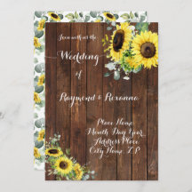 Wedding Country Greenery Sunflower