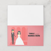WEDDING COUPLE Folded Place Card, Fold Style: Plaatskaartje (Buitenkant ongevouwen)