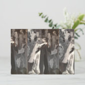 Wedding Couple Painting Invitation Kaart (Staand voorkant)