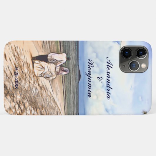 Wedding Couple Pas getrouwd Foto personaliseren Case-Mate iPhone Case (Achterkant (horizontaal))