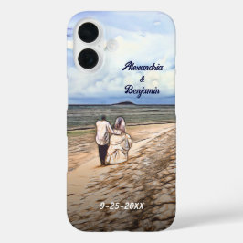 Wedding Couple Pas getrouwd Foto personaliseren iPhone 16 Hoesje
