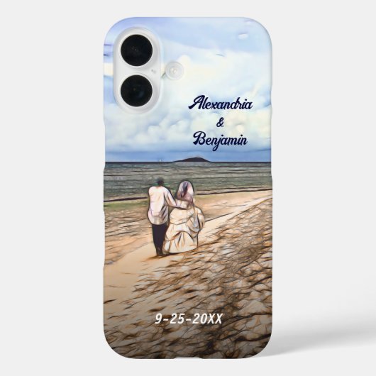 Wedding Couple Pas getrouwd Foto personaliseren Case-Mate iPhone Case (Achterkant)