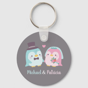 Wedding Couple Penguin Groom en Bride Sleutelhanger