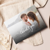 Wedding Couple Photo Hand-Lettered Script Bedankkaart