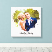 Wedding Couple Photo Waterverf Jubileum Canvas Afdruk (Insitu (Houten vloer))