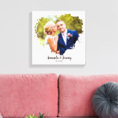 Wedding Couple Photo Waterverf Jubileum Canvas Afdruk (Insitu (Woonkamer))