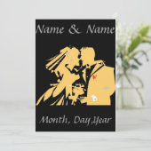 Wedding Couple-silhouet, tekst bewerken Kaart (Staand voorkant)