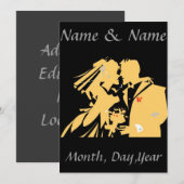 Wedding Couple-silhouet, tekst bewerken Kaart (Voorkant / Achterkant)