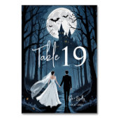 Wedding Couple Spooky Forest Toward Haunted Castle Kaart (Voorkant)