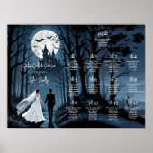 Wedding Couple Spooky Forest Toward Haunted Castle Poster (Voorkant)