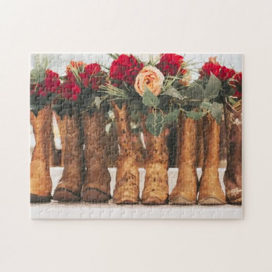 Wedding Cowboy Boots en Flowers Legpuzzel (Horizontaal)