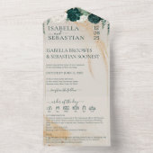 Wedding Cream All in save the date Emerald Green One Uitnodiging (Binnen)