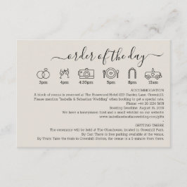 Wedding Cream Details Order Of The Day Informatiekaartje